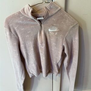 Nike Light Pink Fleece Quarter-Zip Jacket-XS